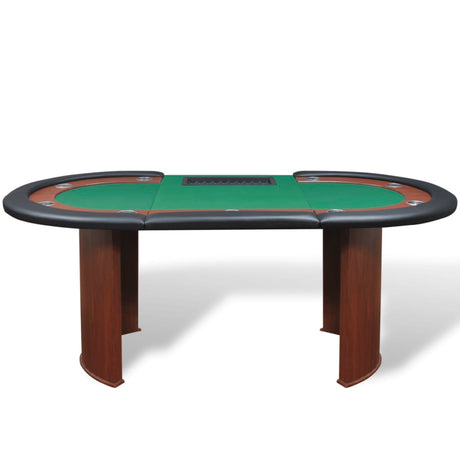 10-Player Poker Table With Dealer Area And Chip Tray