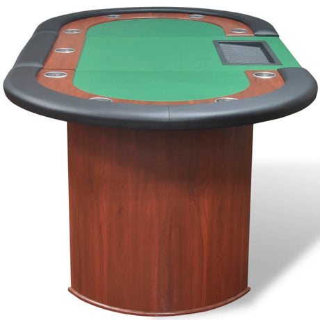 10-Player Poker Table With Dealer Area And Chip Tray