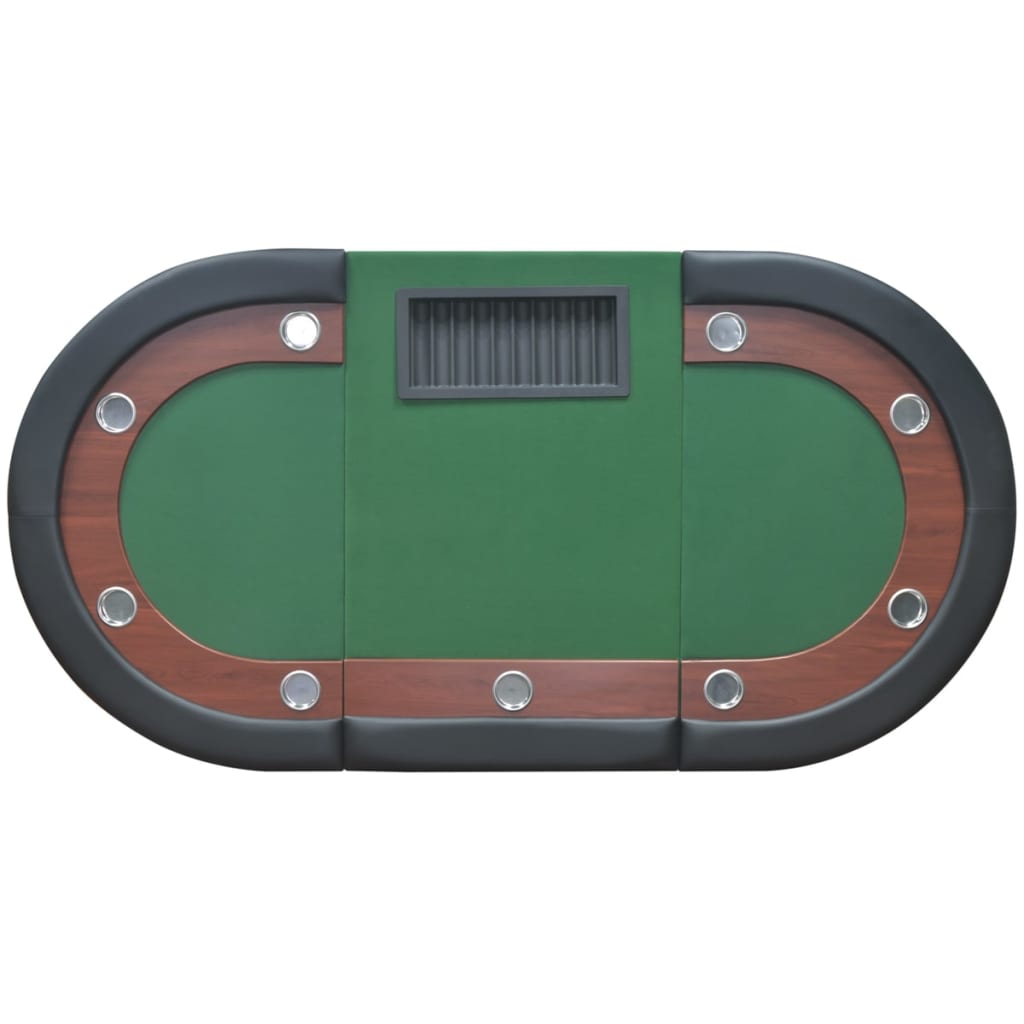 10-Player Poker Table With Dealer Area And Chip Tray