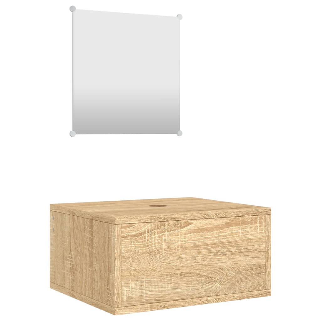 2 Piece Bathroom Furniture Set Engineered Wood