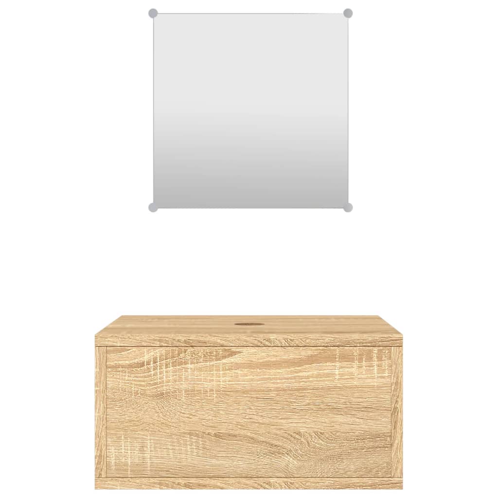 2 Piece Bathroom Furniture Set Engineered Wood