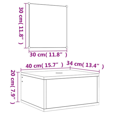 2 Piece Bathroom Furniture Set Engineered Wood