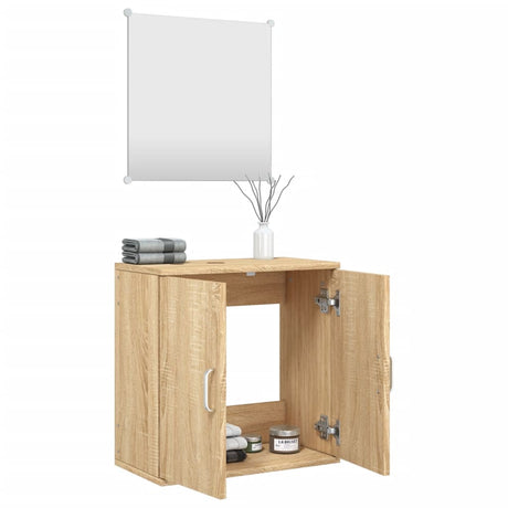 2 Piece Bathroom Furniture Set Engineered Wood