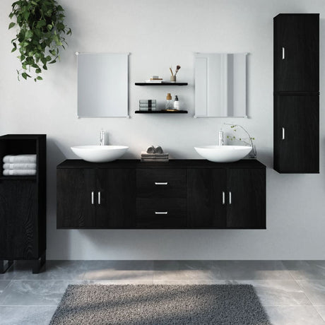 7 Piece Bathroom Furniture Set Engineered Wood