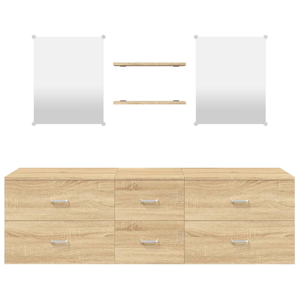 5 Piece Bathroom Furniture Set Engineered Wood