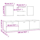 6 Piece Bathroom Furniture Set Engineered Wood