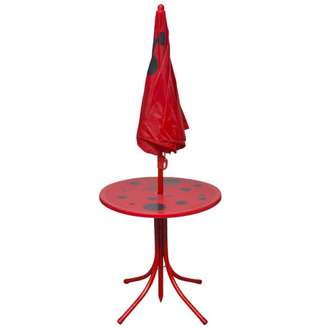 3 Piece Kids' Garden Bistro Set With Parasol