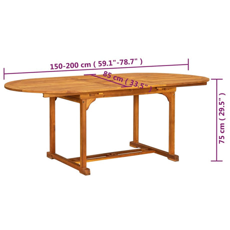 7 Piece Outdoor Dining Set Solid Acacia Wood