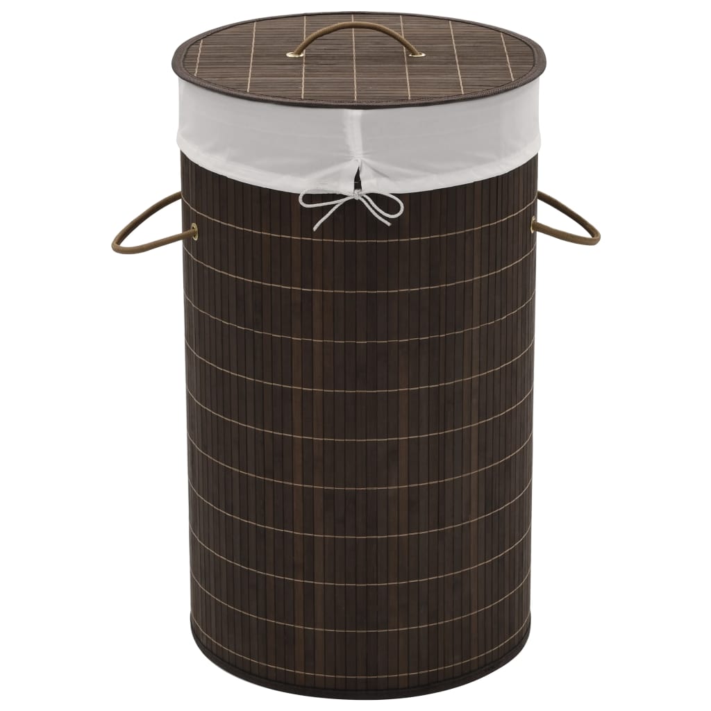 Bamboo Laundry Bin Round
