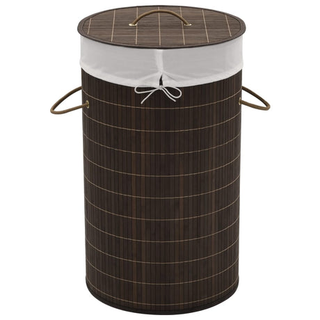 Bamboo Laundry Bin Round