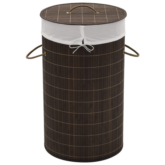 Bamboo Laundry Bin Round