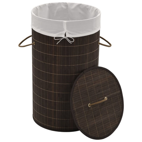 Bamboo Laundry Bin Round