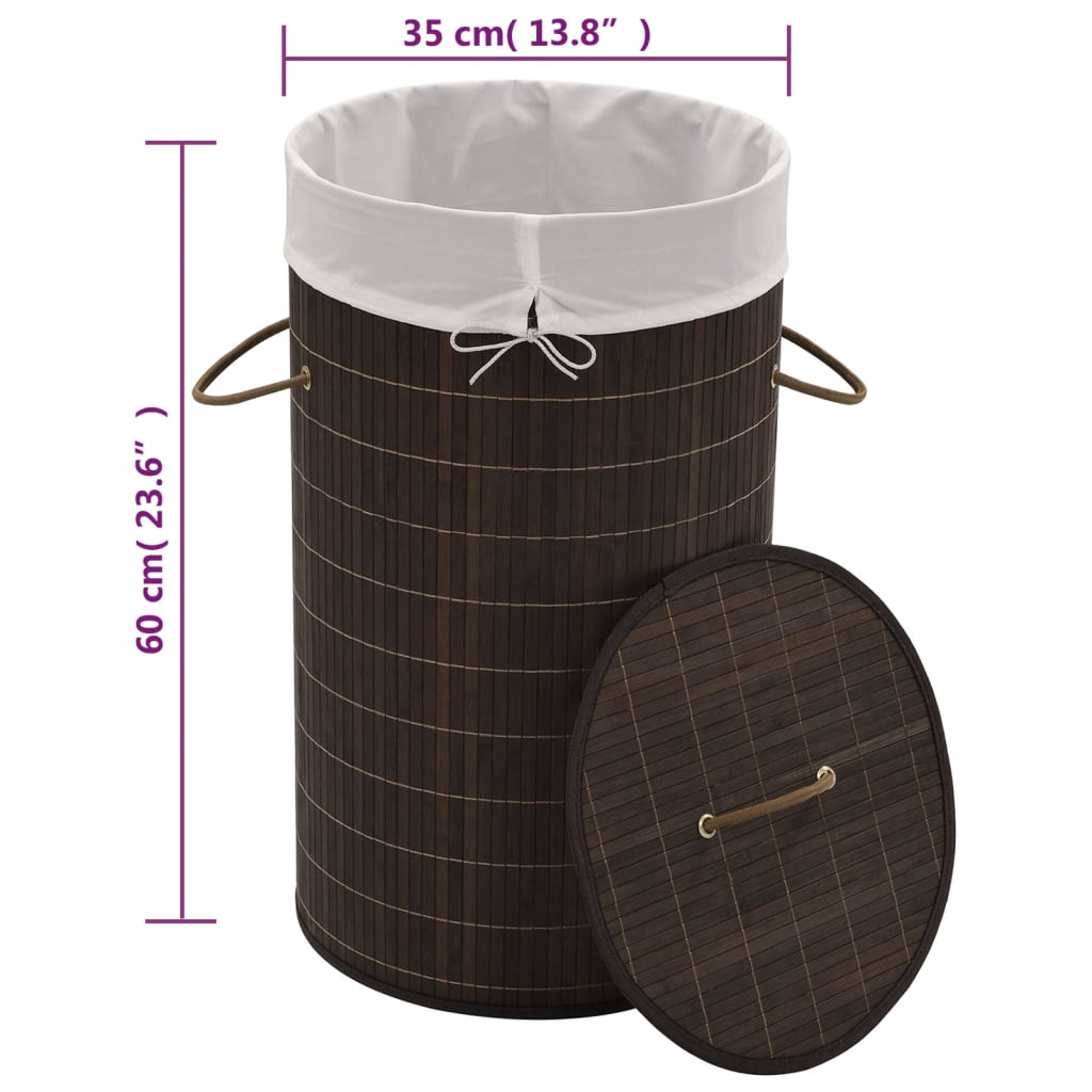 Bamboo Laundry Bin Round