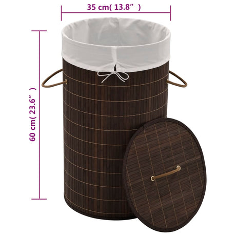 Bamboo Laundry Bin Round