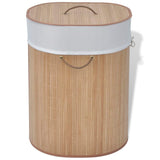 Bamboo Laundry Bin Round