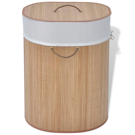 Bamboo Laundry Bin Round