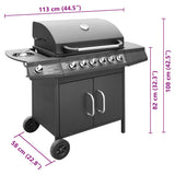 Gas Barbecue Grill 6+1 Cooking Zone