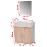 Three Piece Bathroom Furniture And Basin Set