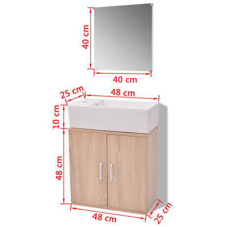 Three Piece Bathroom Furniture And Basin Set