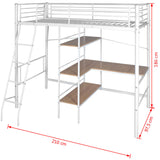High Sleeper Bed Without Mattress & Brown Metal
