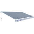 Folding Awning Manual-Operated 500 Cm Blue And White
