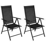 Folding Garden Chairs 2 Pcs Textilene Black