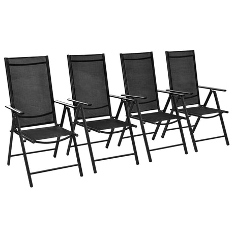 Folding Garden Chairs 2 Pcs Textilene Black