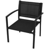 4 Piece Garden Lounge Set Textilene Black
