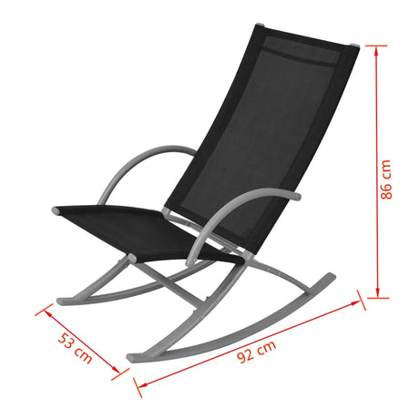 Garden Rocking Chairs 2 Pcs Steel And Textilene Black
