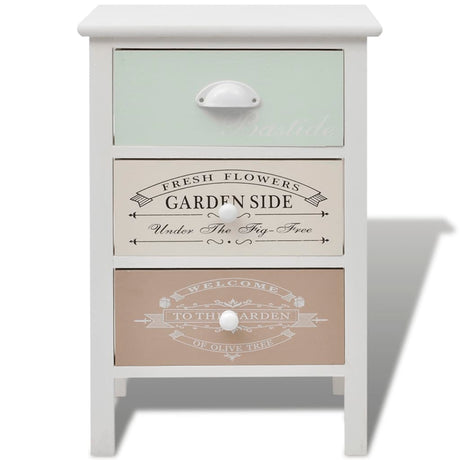 French Storage Cabinet 3 Drawers Wood