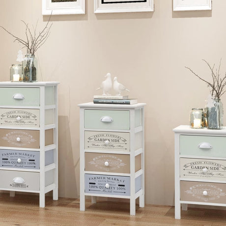 French Storage Cabinet 3 Drawers Wood