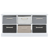 Storage Bench 6 Drawers Wood
