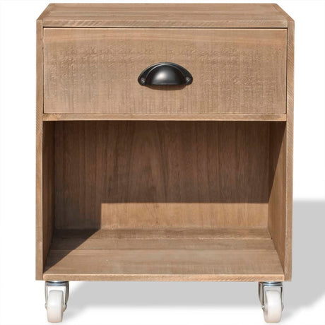 Nightstand Brown Solid Wood