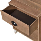 Nightstand Brown Solid Wood