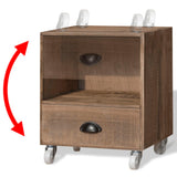 Nightstand Brown Solid Wood