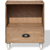 Nightstand Brown Solid Wood