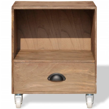 Nightstand Brown Solid Wood