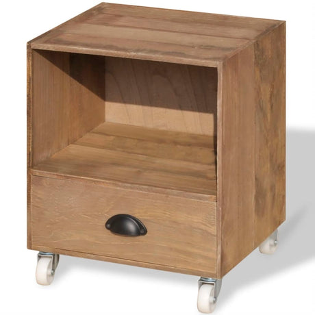 Nightstand Brown Solid Wood