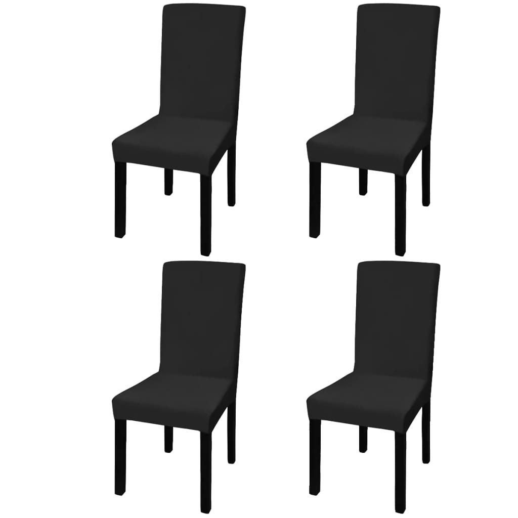 Straight Stretchable Chair Cover 4 Pcs