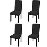 Straight Stretchable Chair Cover 4 Pcs