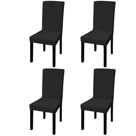 Straight Stretchable Chair Cover 4 Pcs