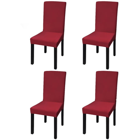 Straight Stretchable Chair Cover 4 Pcs