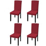 Straight Stretchable Chair Cover 4 Pcs