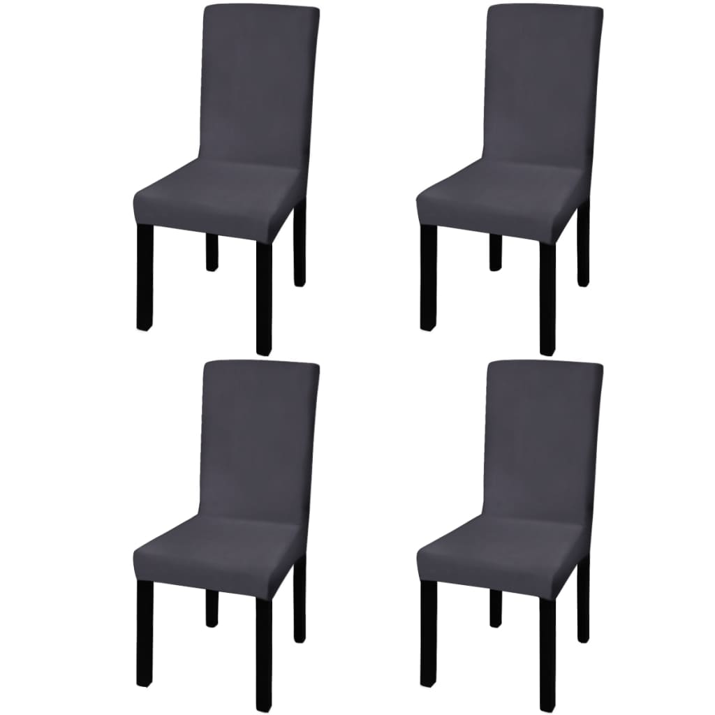 Straight Stretchable Chair Cover 4 Pcs