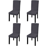 Straight Stretchable Chair Cover 4 Pcs