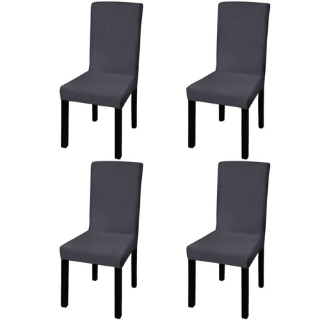Straight Stretchable Chair Cover 4 Pcs