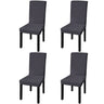 Straight Stretchable Chair Cover 4 Pcs