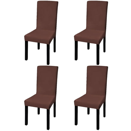 Straight Stretchable Chair Cover 4 Pcs