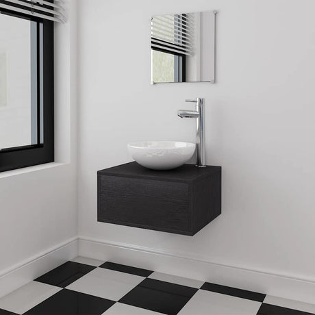 11 Piece Bathroom Furniture Set With Basin With Tap