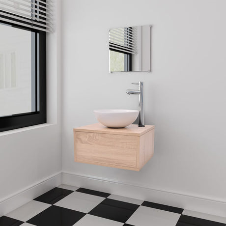 11 Piece Bathroom Furniture Set With Basin With Tap